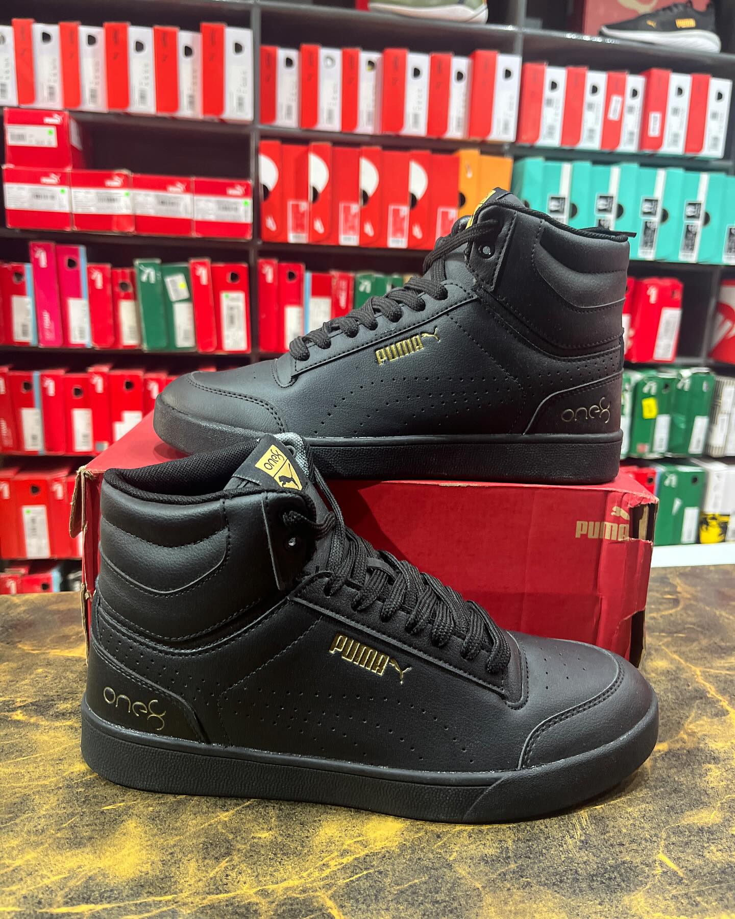Puma x One8 Shuffle Mid Black - First Copy 7A Sneakers - ShoesBox India