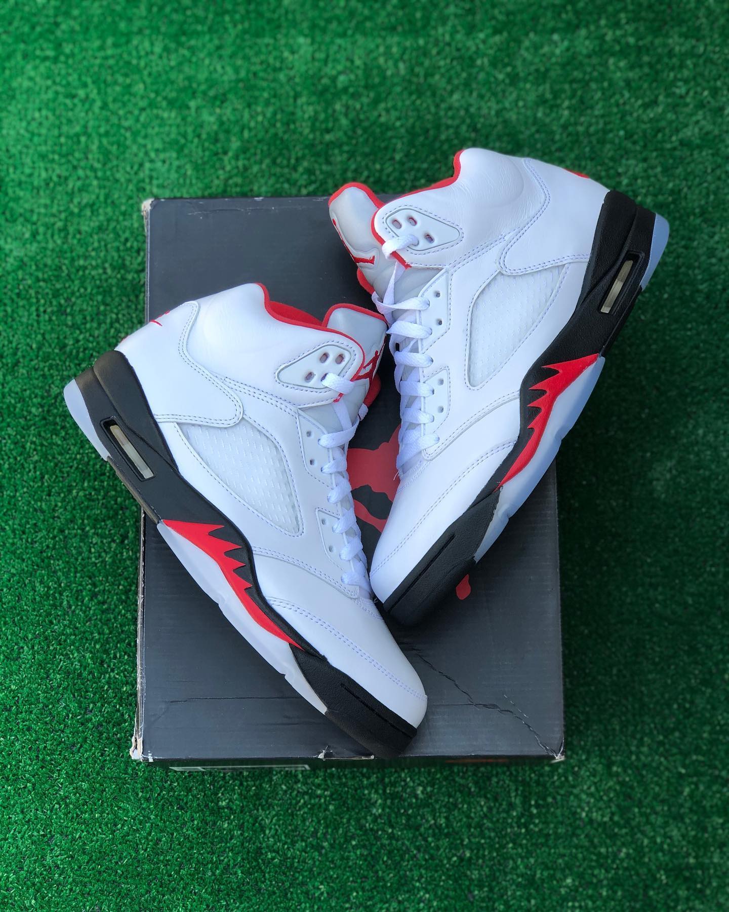 Jordan Retro 5 Fire Red - First Copy 7A Sneakers - ShoesBox India