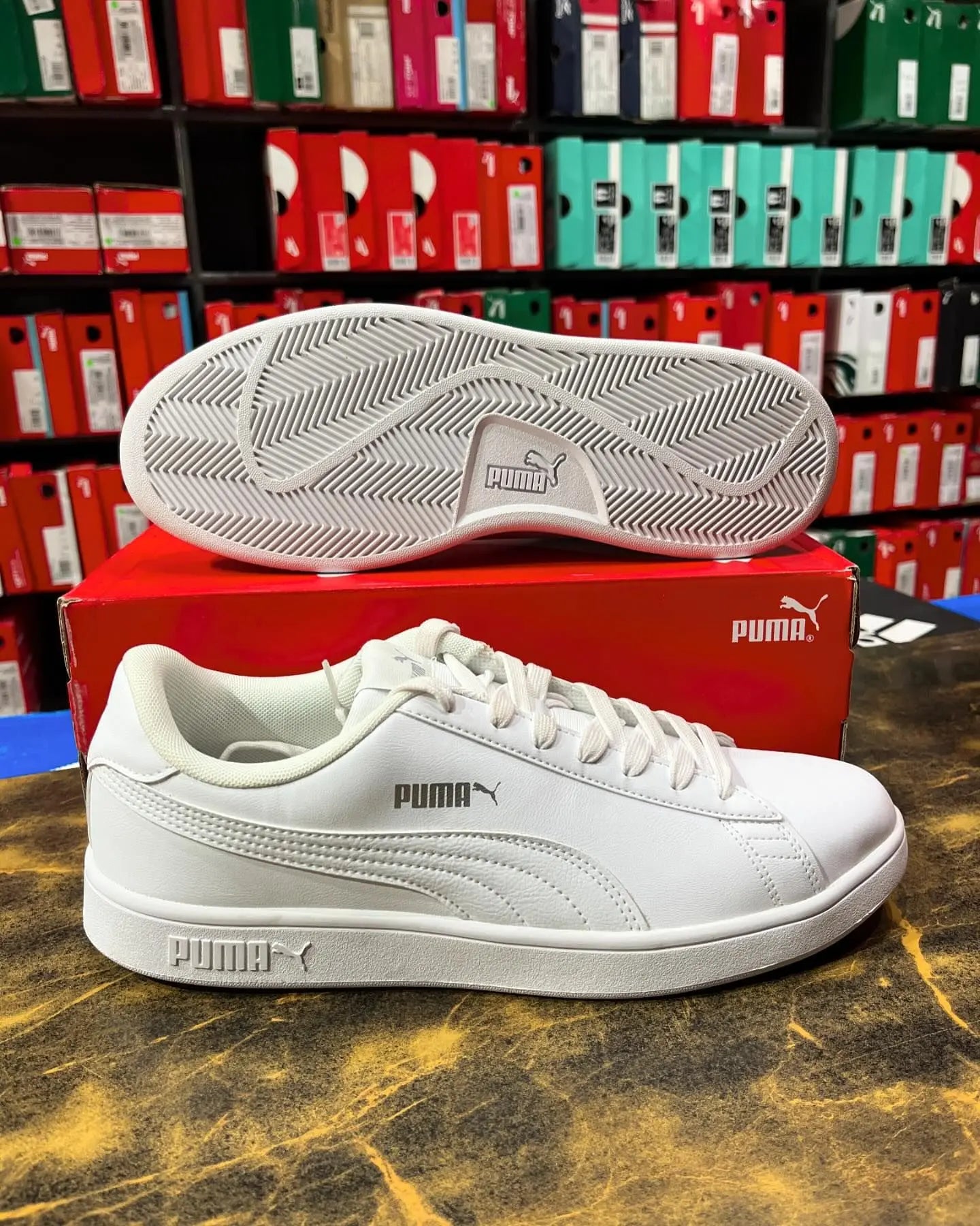 Puma Smashic White - First Copy 7A Sneakers - ShoesBox India