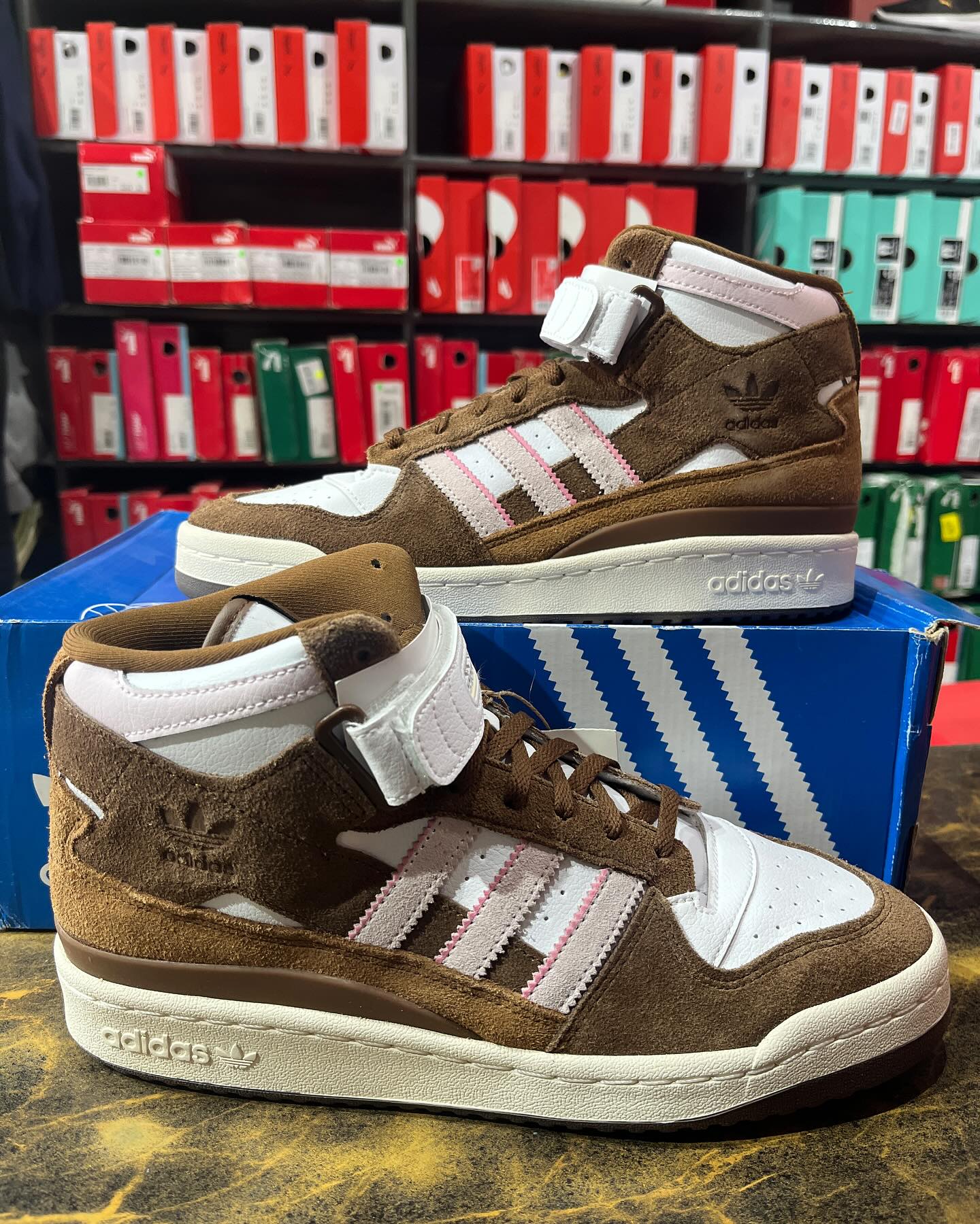 Adidas Forus Mid Brown - First Copy 7A Sneakers - ShoesBox India